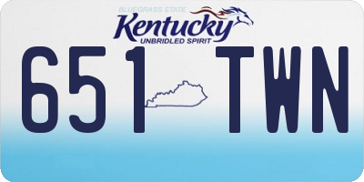 KY license plate 651TWN