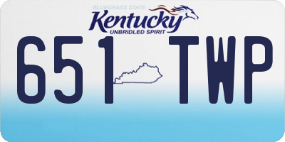 KY license plate 651TWP