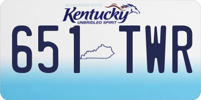 KY license plate 651TWR