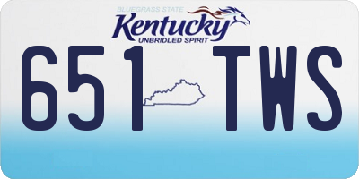 KY license plate 651TWS