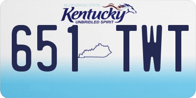 KY license plate 651TWT