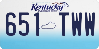 KY license plate 651TWW