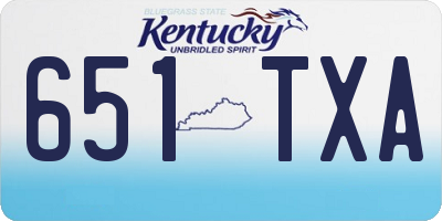 KY license plate 651TXA