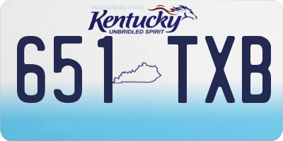 KY license plate 651TXB