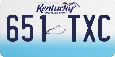 KY license plate 651TXC