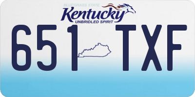KY license plate 651TXF