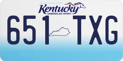 KY license plate 651TXG