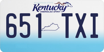 KY license plate 651TXI