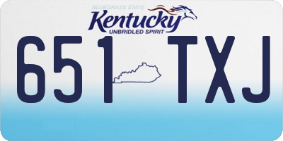 KY license plate 651TXJ