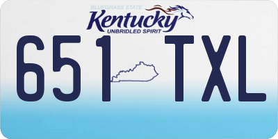 KY license plate 651TXL