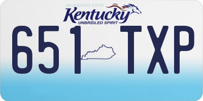 KY license plate 651TXP