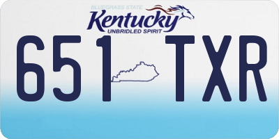 KY license plate 651TXR