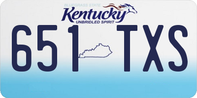 KY license plate 651TXS