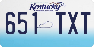 KY license plate 651TXT