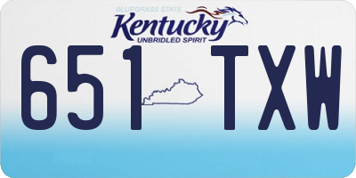 KY license plate 651TXW