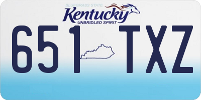 KY license plate 651TXZ
