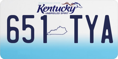 KY license plate 651TYA