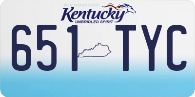 KY license plate 651TYC