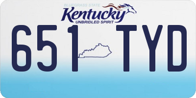 KY license plate 651TYD