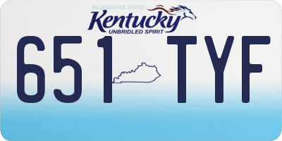 KY license plate 651TYF