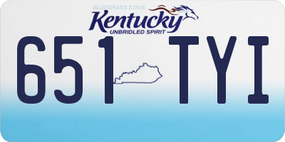 KY license plate 651TYI