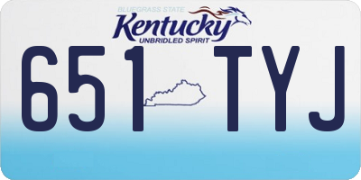 KY license plate 651TYJ