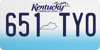 KY license plate 651TYO