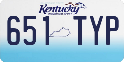 KY license plate 651TYP