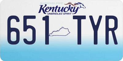 KY license plate 651TYR