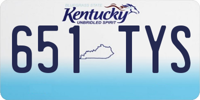 KY license plate 651TYS