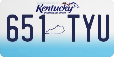 KY license plate 651TYU