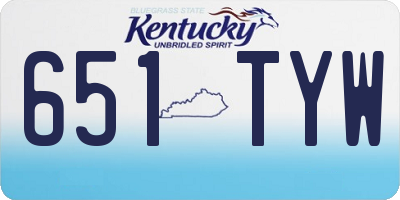 KY license plate 651TYW