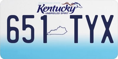 KY license plate 651TYX