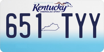 KY license plate 651TYY
