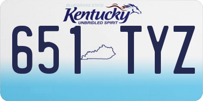 KY license plate 651TYZ