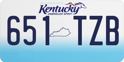 KY license plate 651TZB