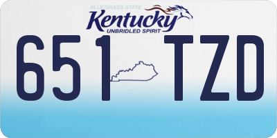 KY license plate 651TZD