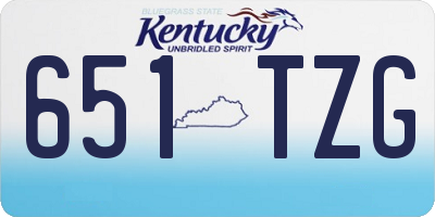 KY license plate 651TZG