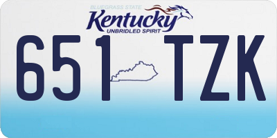 KY license plate 651TZK