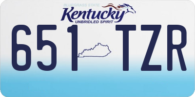 KY license plate 651TZR