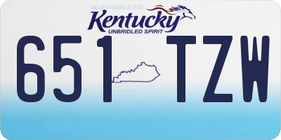 KY license plate 651TZW