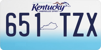 KY license plate 651TZX