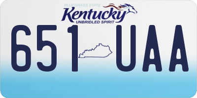 KY license plate 651UAA