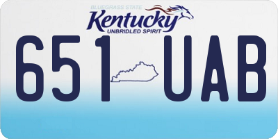 KY license plate 651UAB