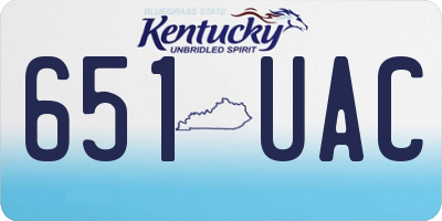 KY license plate 651UAC