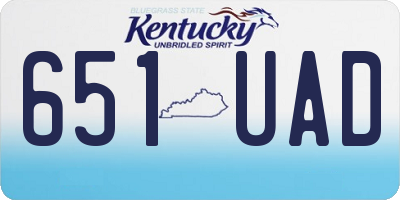 KY license plate 651UAD