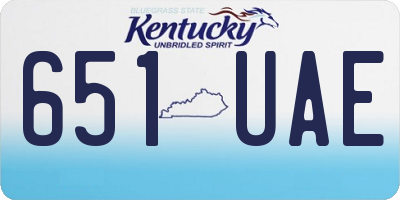 KY license plate 651UAE