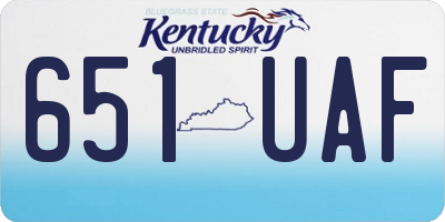 KY license plate 651UAF
