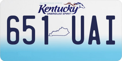 KY license plate 651UAI
