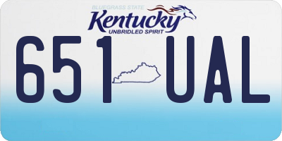 KY license plate 651UAL